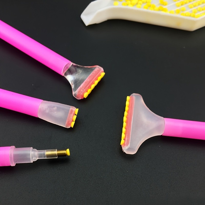 

3pcs Diamond Paint Rhinestone Pick Up Pen Three Beads Six Beads Nine Beads Pens DIY Quick Paste Gem Pick Diamond Painting Pen