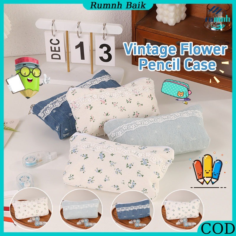 

Fashion Floral Pattern Fashion Pencil Case/Floral Pencil Bag/Vintage Flower Pencil Case/Lace Flower Stationery Case
