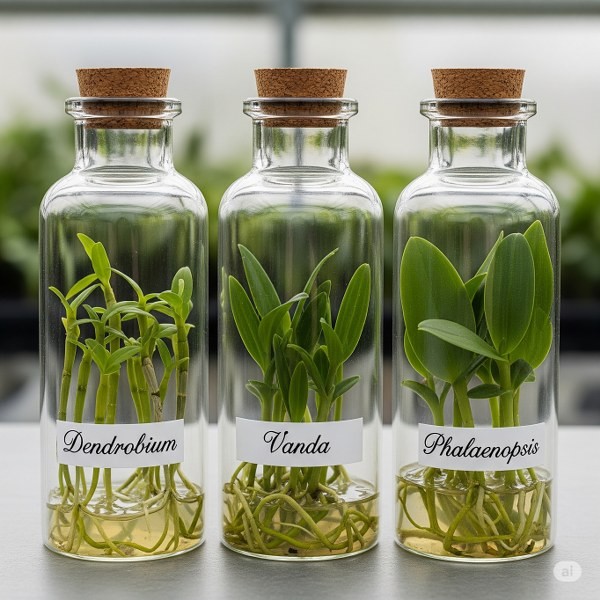 Bibit Tanaman Bunga Anggrek Dalam Botol - Anggrek Botol Bulan / Dendrobium / Vanda -  isi 28-30 plan