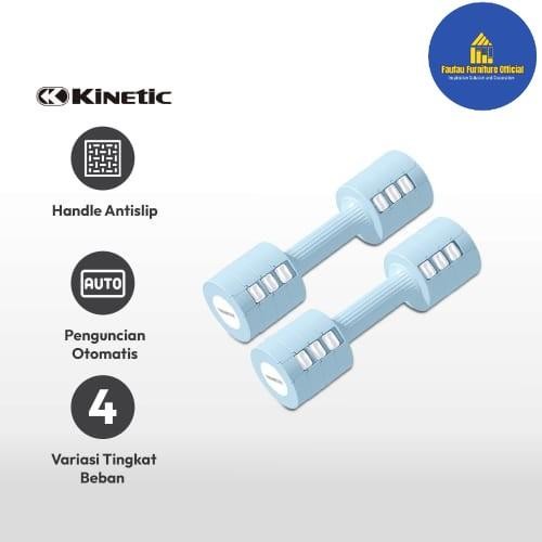 BEST QUALITY Set 2pcs Dumbell Alat Olahraga Fitness Gym 5kg/Pair Adjustable - Biru