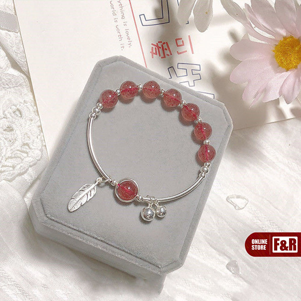 Gelang Fashion Kristal Merah Silver Fashion Elegan Korea Stylish Gelang Kristal Merah Mewah Elegan A