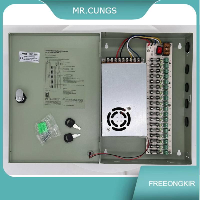 PSU Power Supply CCTV Box 12V 20A box  - PSU box PANEL CCTV