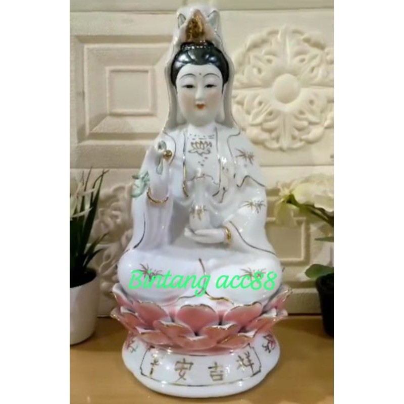 patung dewi kwan im/ kwan in/guan yin- 12inch- keramik-03