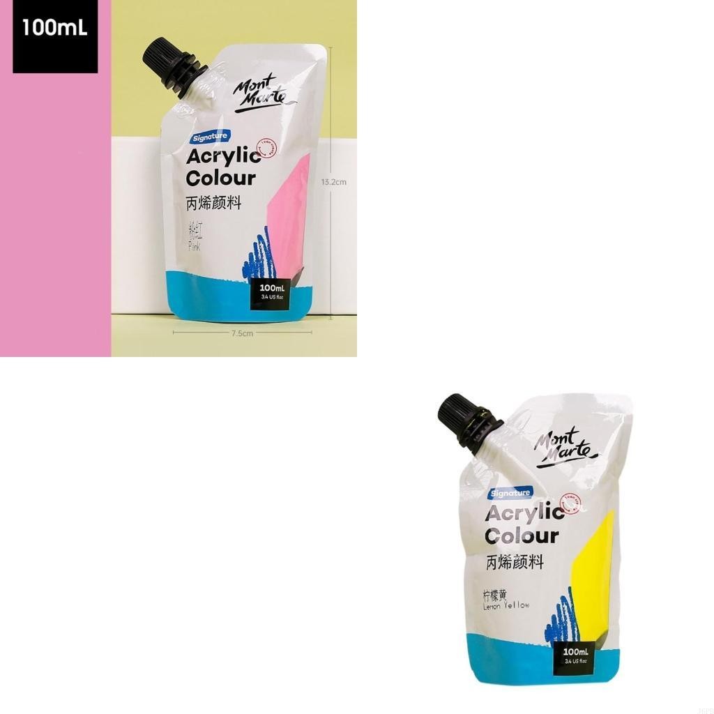 

11 Colors Acrylic Paint 100ml Pouches In Bags Rich Pigment, Non Fading Non Toxic