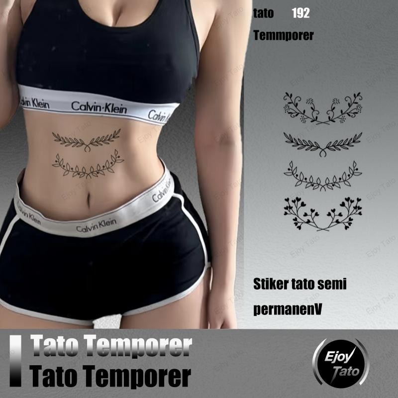 EjoyTato Temporary Tattoo Bunga,Tato Dayak Temporer,Anti Air Dan Keringat,Beauty Charm Indomaret,Hal