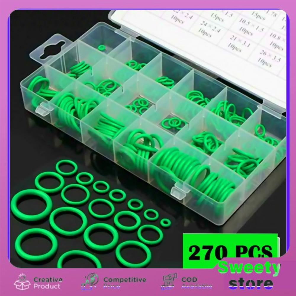 Karet O Ring Seal Tightening isi 270 pcs Seal O ring dan box O-ring Set Oring Seal Kit Karet Ring