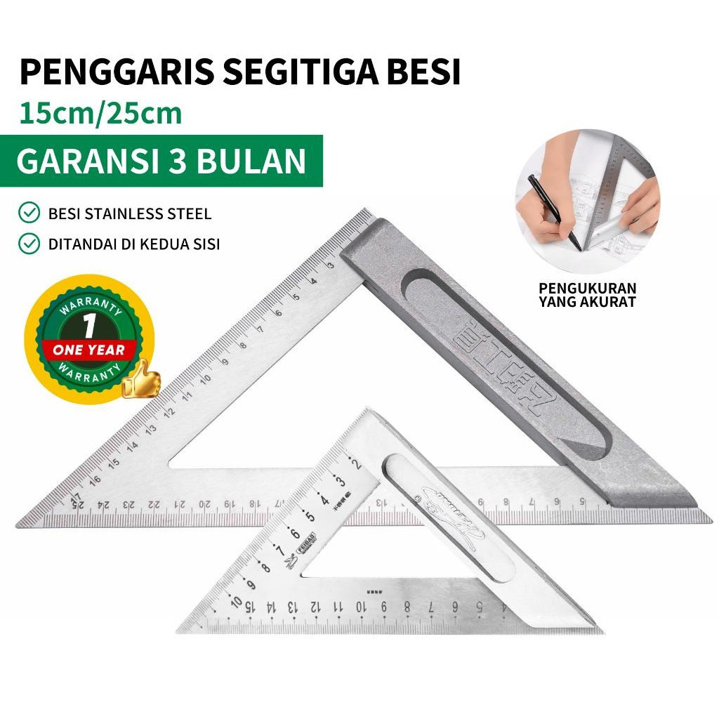 

Diskon Produk Baru Stainless Feibao Penggaris Segitiga Siku Besi 15 - 20 CM / F42-3091