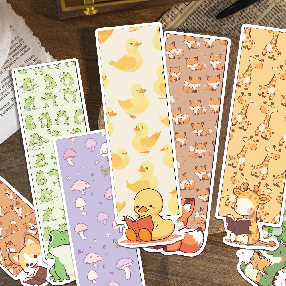 

30pcs Cartoon Cute Animals Bookmarks Reading Books Tagged Students Stationary Supplies DIY Aesthetic Bookmarks Creative Gifts