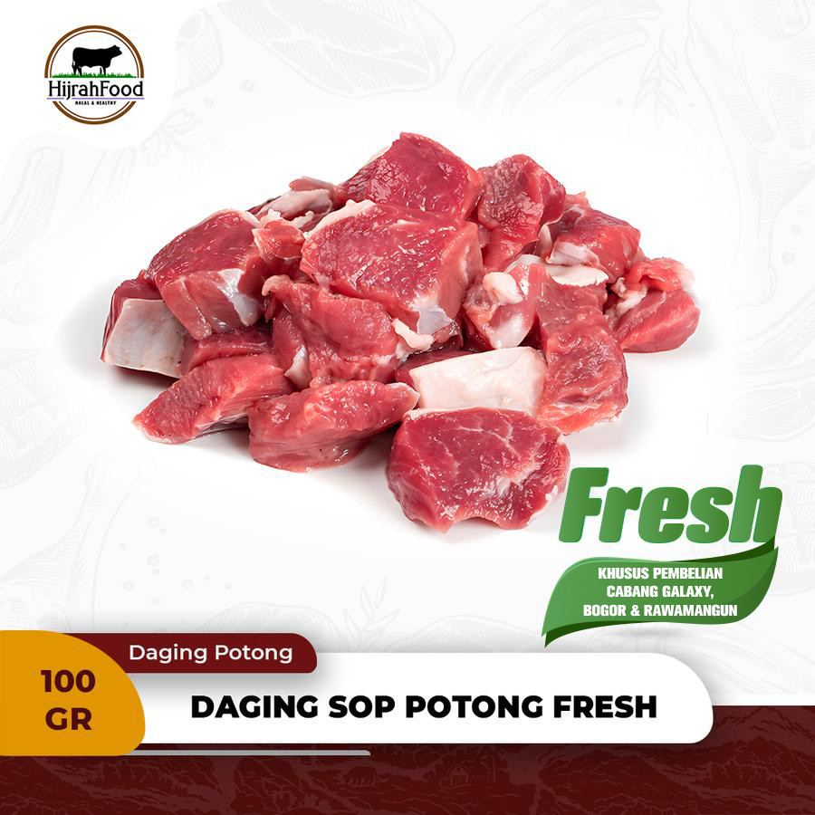 

Daging Sop Sapi SEGAR Potong | Daging Sop / Rawon Cutting FRESH / 100 gram