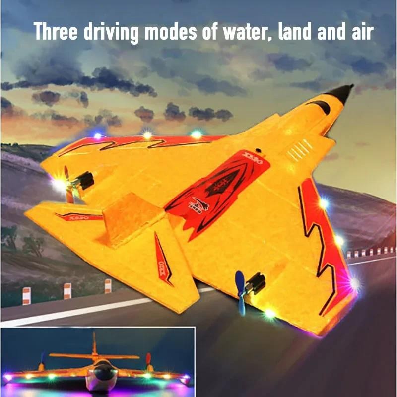 X320 Water, Land and Air 3In1 Rc Plane with Light Fixed Wing Hand Throwing EPP Foam RC Airplane Figh