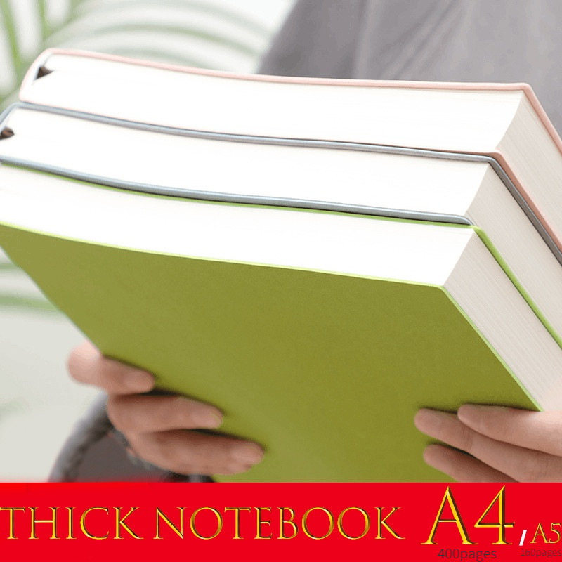 

A4 A5 400pages/160pages Soft Leather Thickened Notebook Work Meeting Classroom Record Book Diary Horizontal Line Inside Page