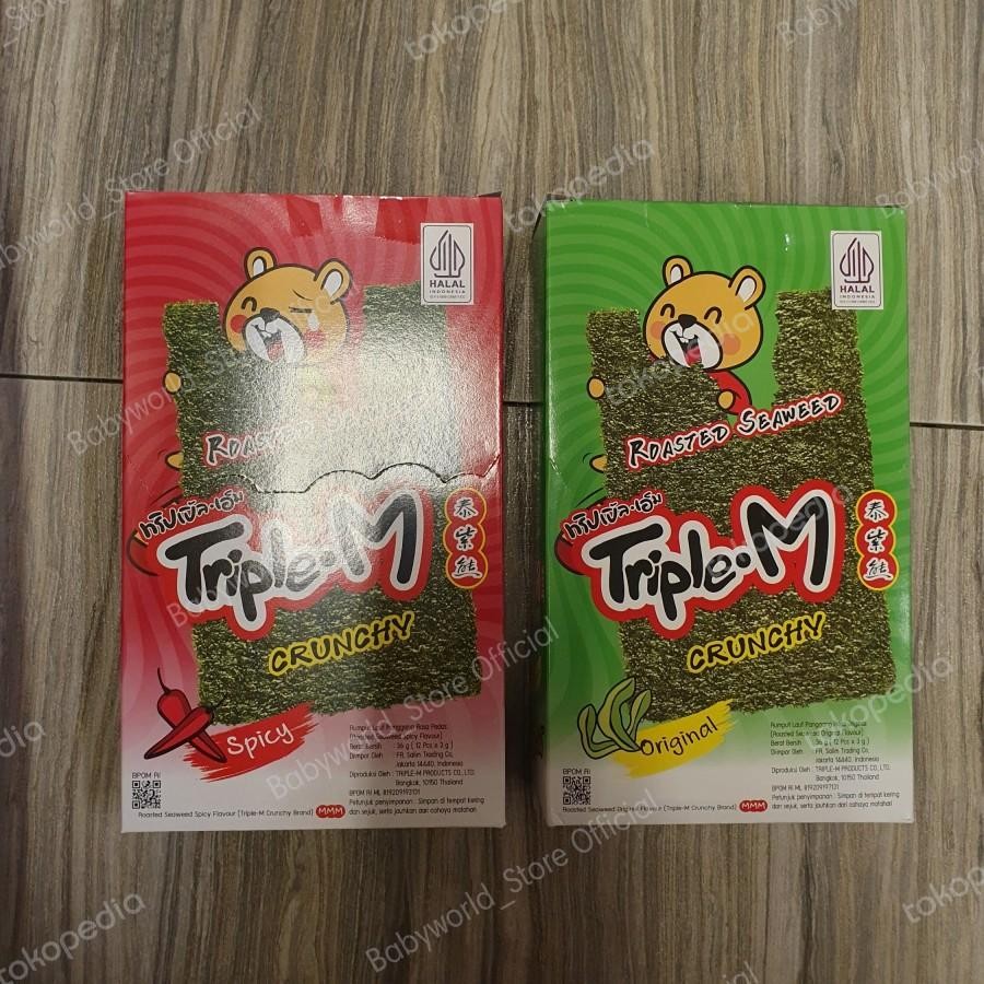 

Triple M Crunchy Roasted Seaweed Nori Box ( 12 Sheets ) Rasa Original / Spicy / Squid