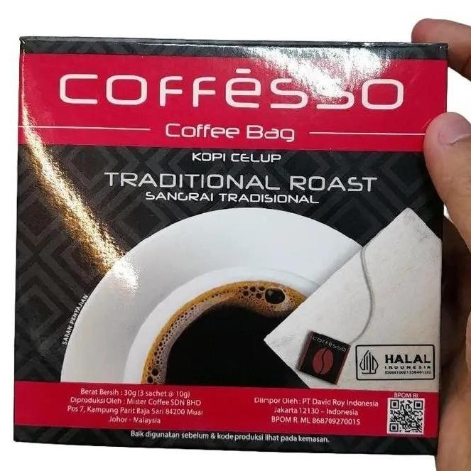 

Coffesso Traditional Roast Kopi Celup Sangrai Traditional ( Isi 3 Bag )
