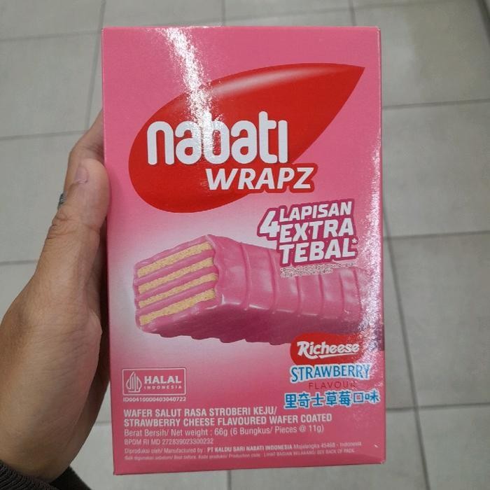 

Nabati richeese Wafer Wrapz Rasa Strawberry Keju 66gr