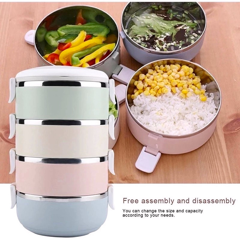 RANTANG NASI LAUK/ RANTANG BMW 3 SUSUN / 4 Susun / Tempat Bekal 4 / 3 Susun Stainless Tahan Panas