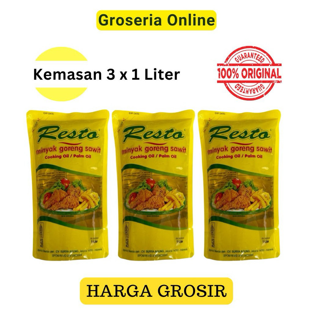 

Minyak Resto Paket 3 pcs x 1 Liter