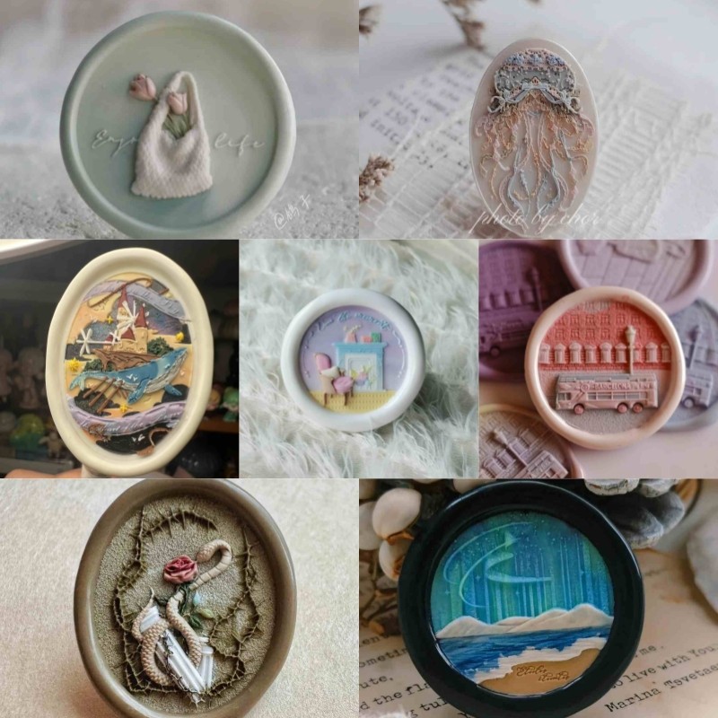 

Fire lacquer stamp retro antique style relief copper head student cute hand account invitation letter envelope sealing stamp toy