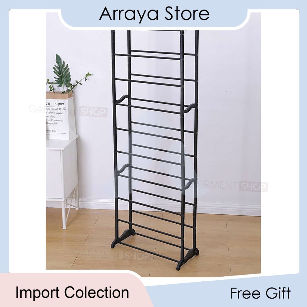 Rak Jilbab 10 Tingkat Multifungsi Pipa Besi 【Arraya Shop】