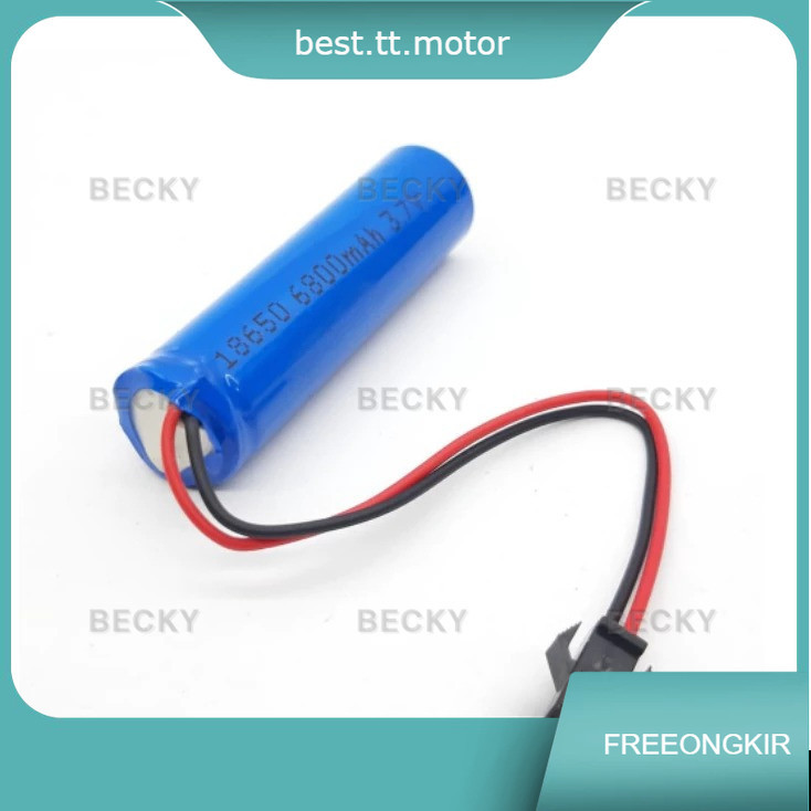 Baterai Lion RC Batre 18650 Soket Hitam 3.7V 3.7Volt Lion 6800mAh SM2p 2pin grosir / Baterai RC 3.7 