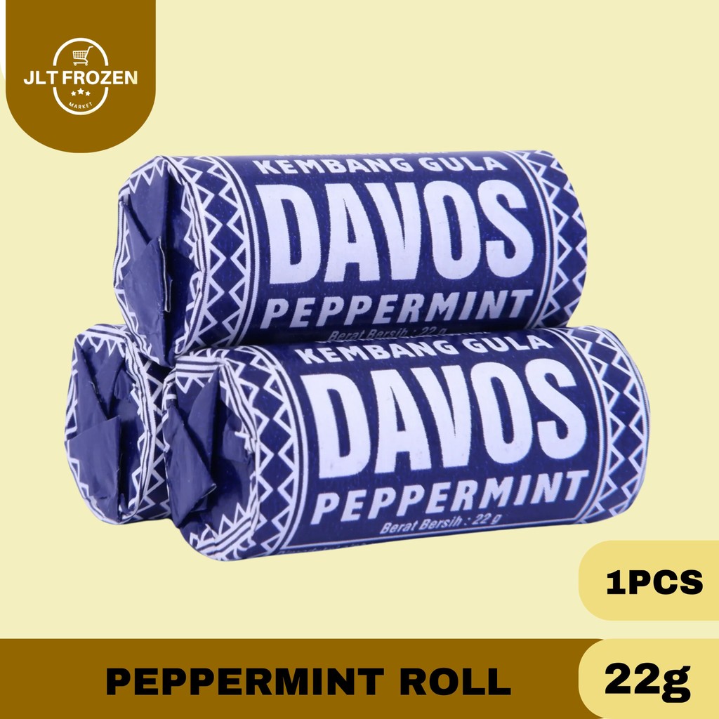 

Davos Permen Peppermint / Permen Jadul / Rasa Mint / Hangat / Roll 1 PCS