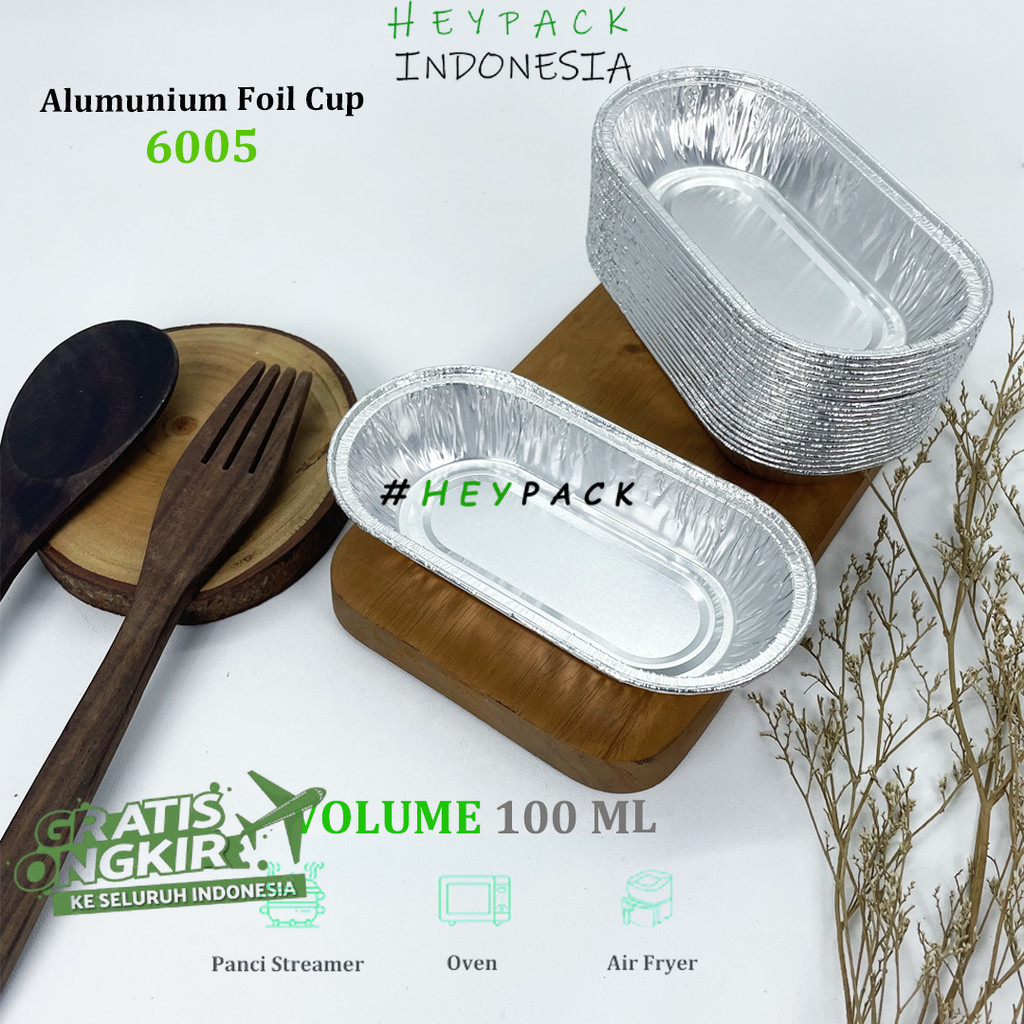 Alumunium Foil Tray Cup 6005 Bolu Mini Macaroni Schotel Klapertart Brownies Spaghetti