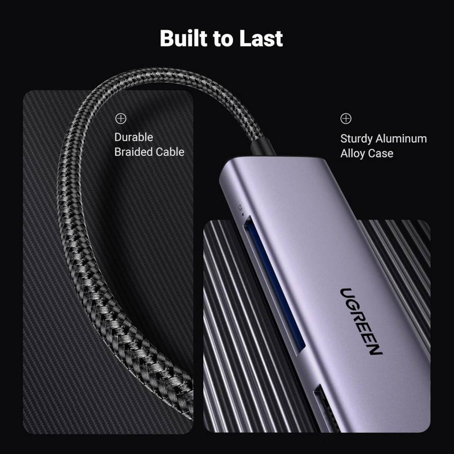 JAMIN MURAH Ugreen 15307 4 in 1 Type-C to Card Reader Adapter - Micro SD CF MS Ori OTG Phone PC Lapt