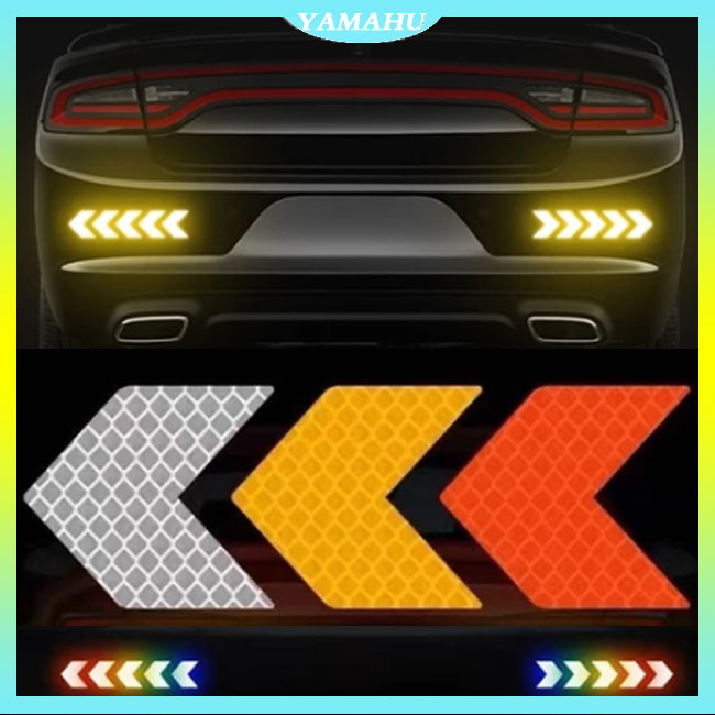 10pcs  Panah Sticker Mobil Reflektor/Stiker Reflektor 3D/Stiker Belakang Mobil/Untuk Bumper Belakang