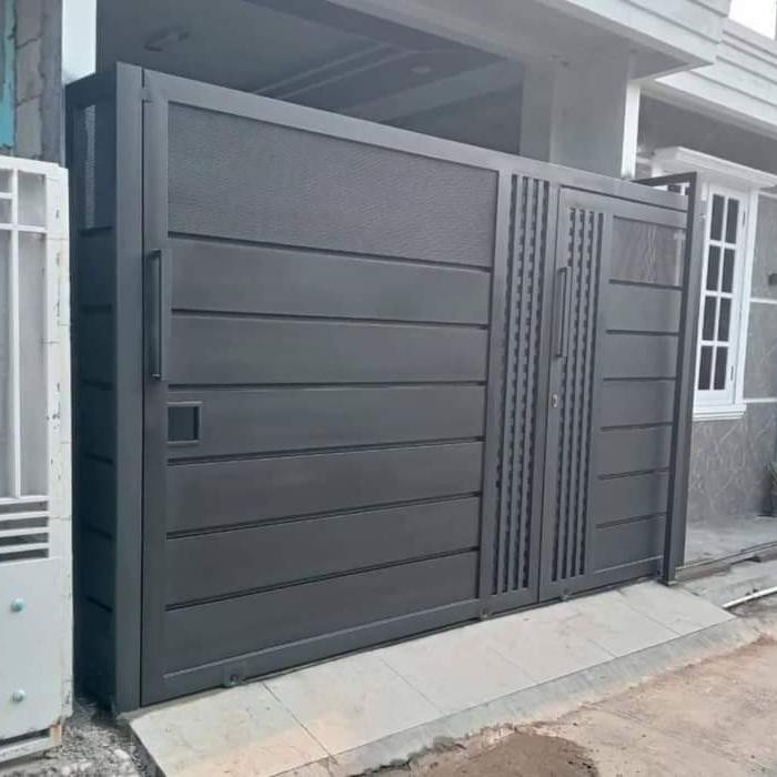 Pagar minimalis modern bahan premium anti karat dan bergaransi Gerbang pagar rumah minimalis motif F