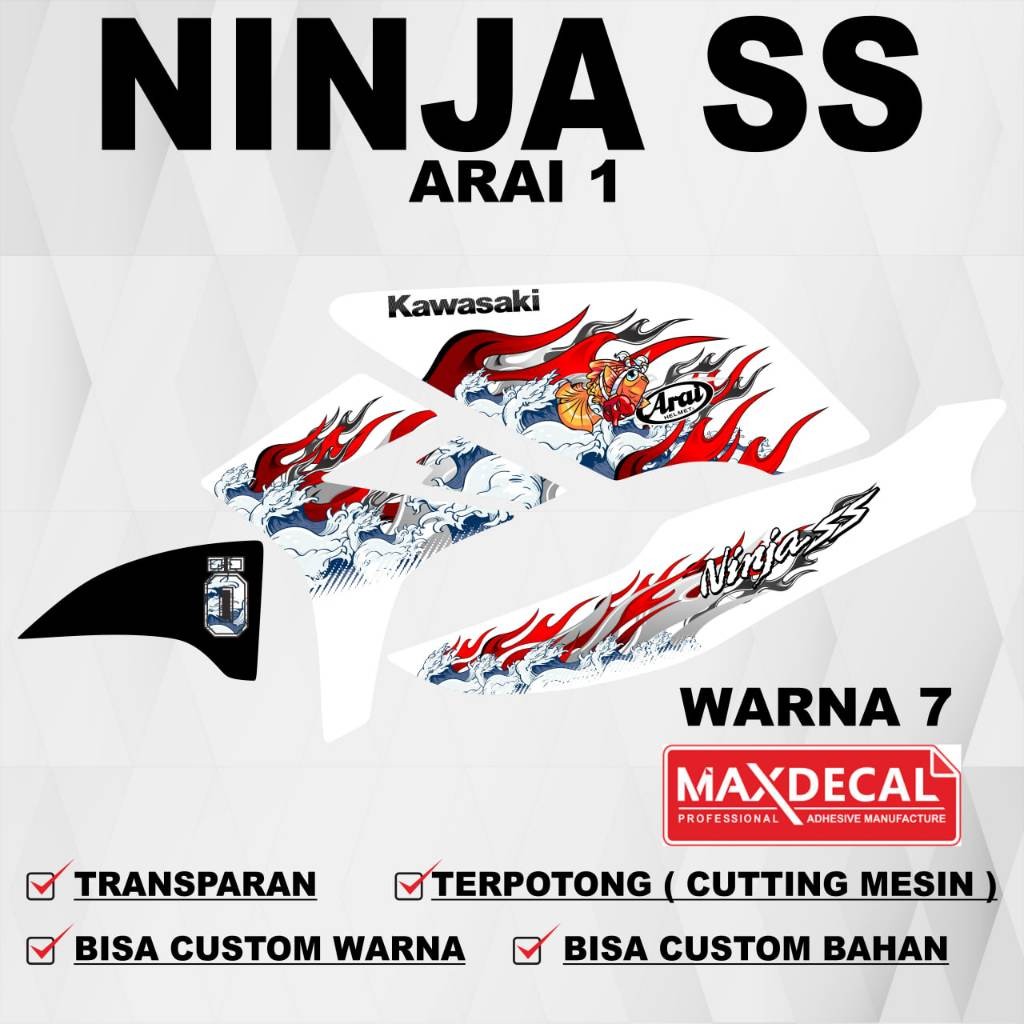 COD stiker motor Stiker Ninja SS / Striping Ninja SS / Stiker Sticker Decal Transparan Ninja SS ARAI
