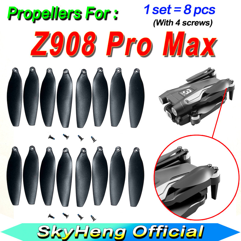 al 8Pcs Z908 MAX Propellers Z908 ProMax Drone Spare Blades Maple Leaf For Z908 Max Drone Propellers 
