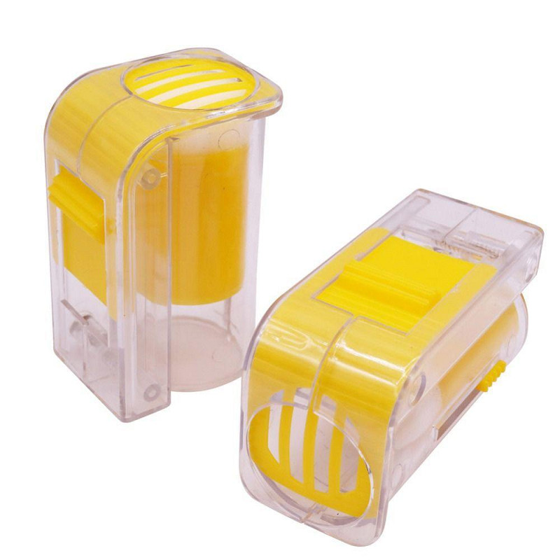 

2PCS One Handed Queen Bee Marker Bottle With Plunger Plush Queen Bee Mark Cage Bee Queen Marking Catcher Beekeeping Equipment