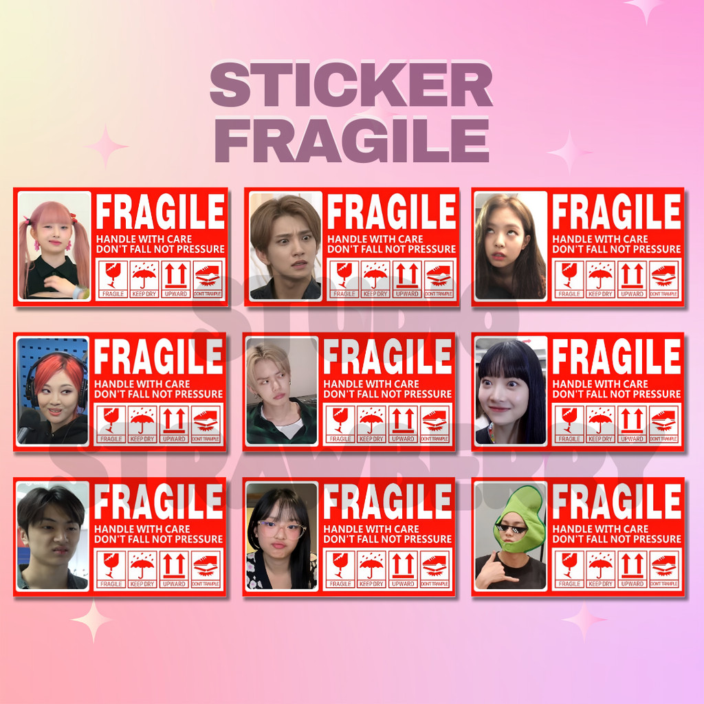 

Sticker Fragile Kpop Meme Funny Member Stiker Paket Jangan Dibanting Mudah Pecah (5 x 9 cm) - Studio Strawberry
