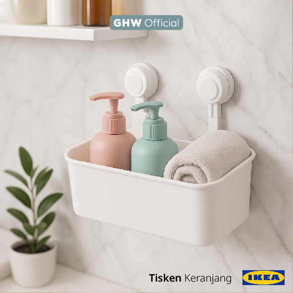 SIRAMPING   TERLARIS IKEA MALAYSIA TISKEN TEMPAT KERANJANG KAMAR MANDI SABUN SHAMPOO ORGANIZER