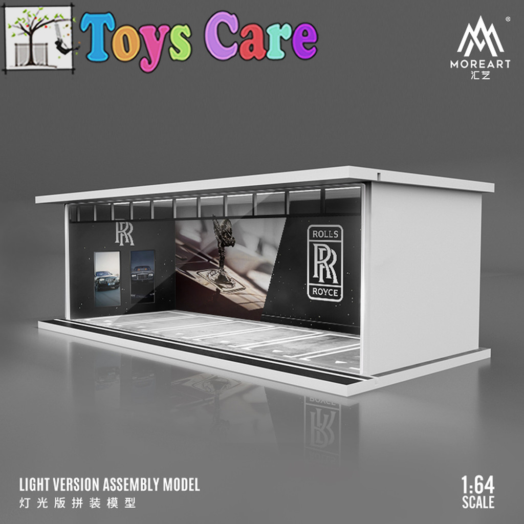 MOREART DIORAMA DIECAST ROLLS ROYCE PARKING LOT SCENE with LED LIGHT - DISPLAY 1/64 MORE ART HOTWHEE