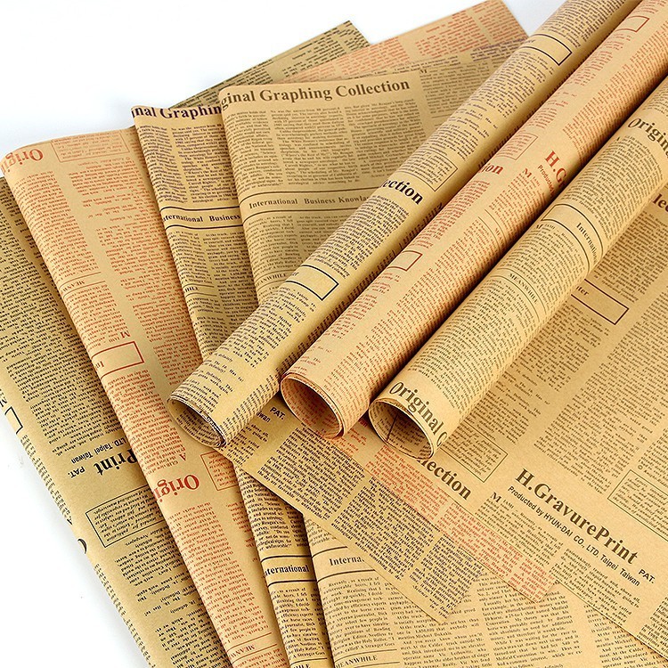 

5 lembar English news paper wrap/kertas bunga - FWT