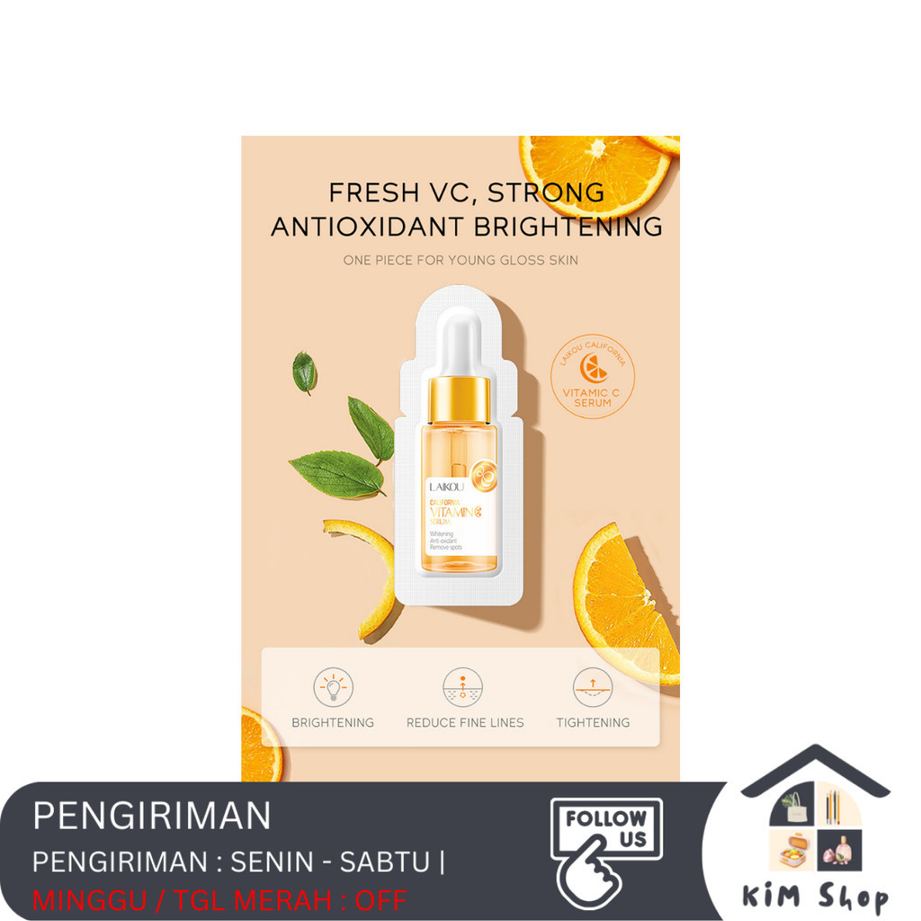 KIM SHOP LAIKOU Vitamin C Serum Wrinkle Brightening Acne Anti Aging Jerawat Whitening
