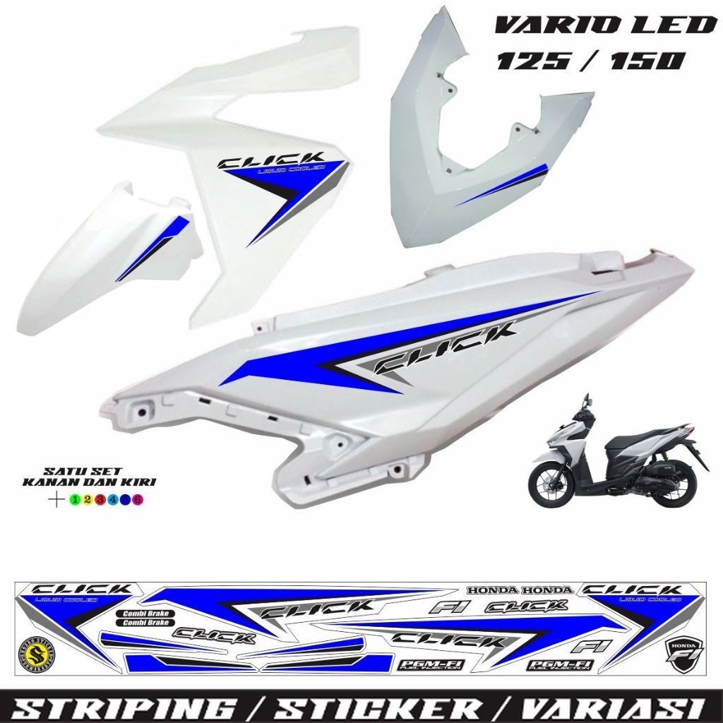 STIKER VARIASI STRIPING VARIO LED 2015 / 2017 / STIKER VARIO 125 / 150 LED FI VARIASI SETRIPING