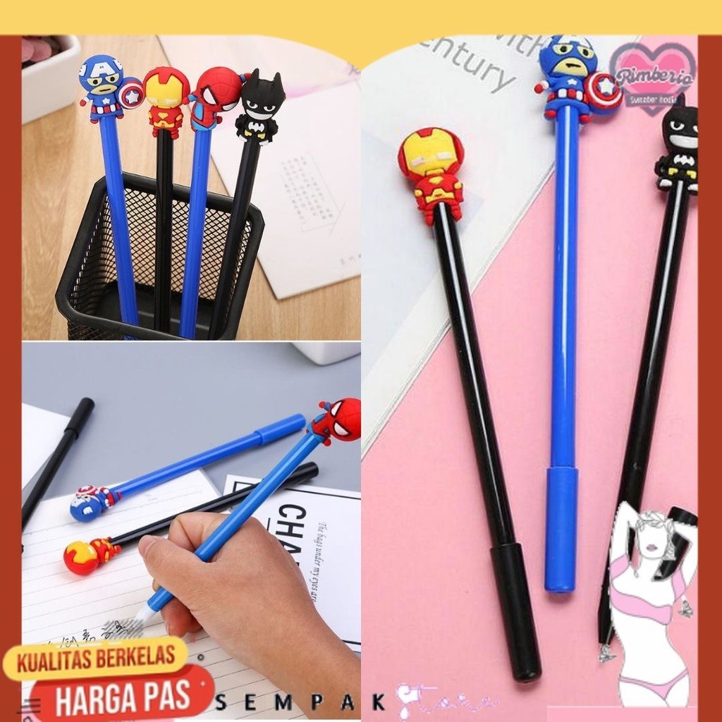 

SS Pena Karakter SuperHero Gel Pulpen Karakter Pen Tinta Gel Lucu Alat Tulis Karakter Superhero 3D Murah