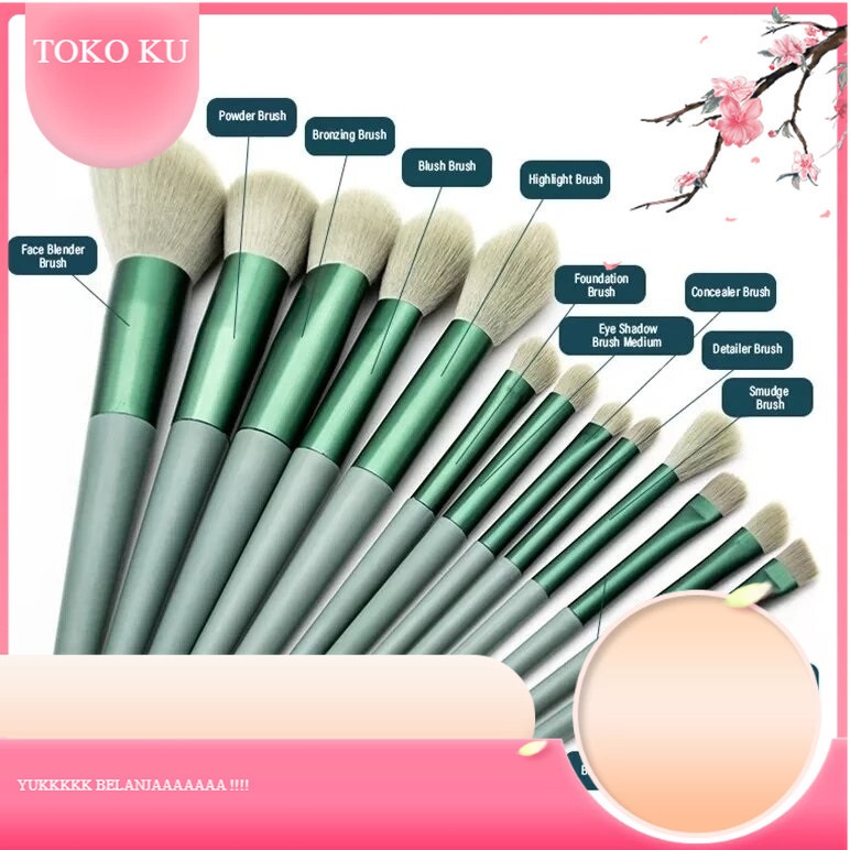 Brush Makeup Kuas Set 13 in 1 Lengkap Mini Travel | Paket Kuas Makeup //