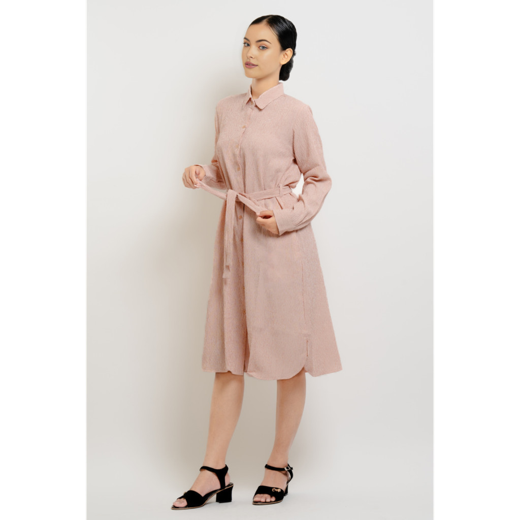 Puricia by Hassenda Dress Midi Wanita Ashana Pink - PDH25799CKT