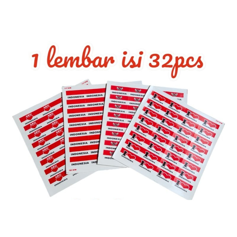 

Stiker Pipi Merah Putih Isi 32 Pcs -Stiker Pipi Bendera Indonesia 17 Agustus