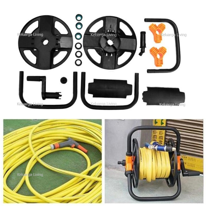 Gulungan Selang air 50m Portable - Taman Tanaman Berkebun - Garden air Hose Reel selang air Portable