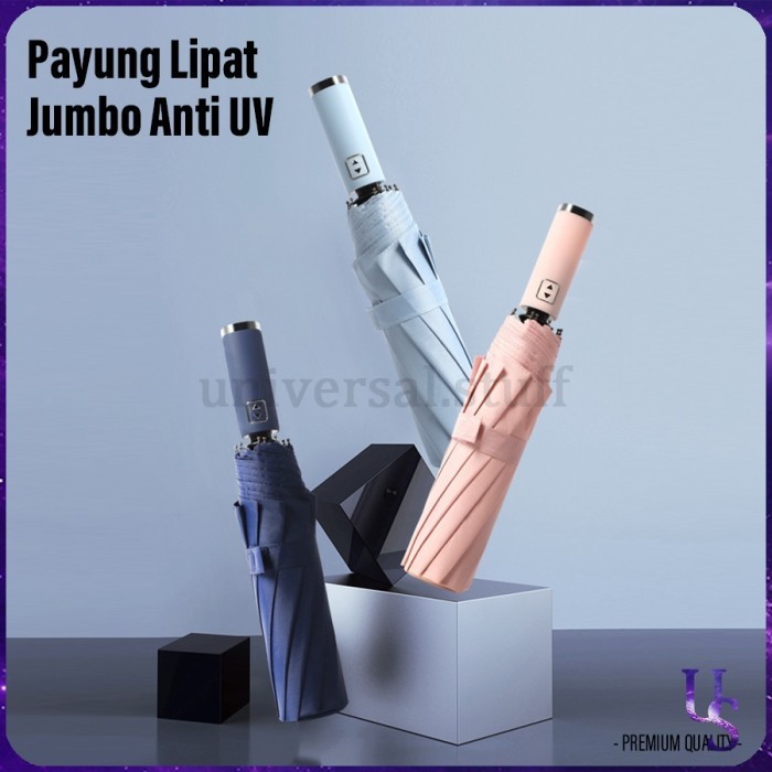 [US] Payung Jumbo Lipat Tombol Otomatis Anti UV / Payung Golf Lipat 105 CM / Payung Lipat Jumbo Besa