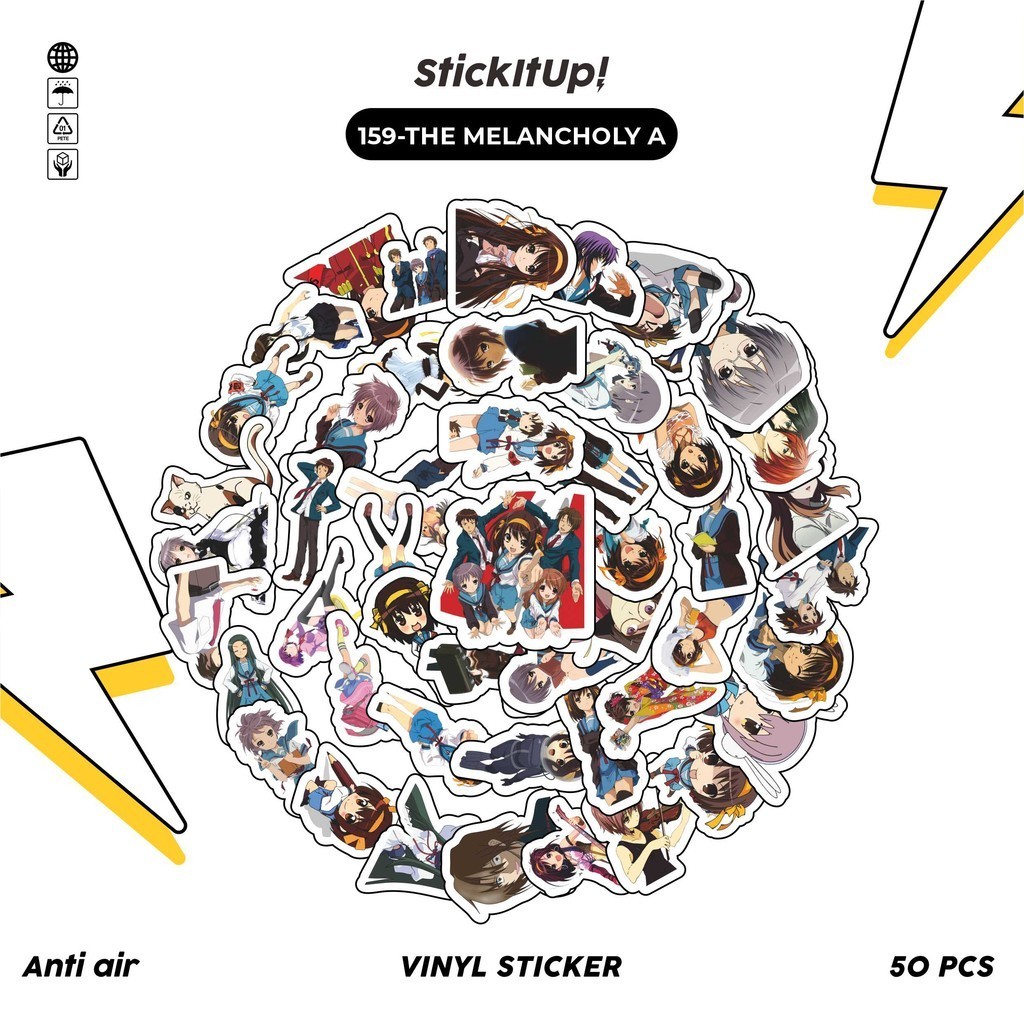 

COD✨ 50 Pcs Stiker Pack Motif Melancholy Of Haruhi Suzumiya time Lucu Aesthetic Vynil Waterproof untuk Freebies Sticker Buku Journal Casing HP Laptop