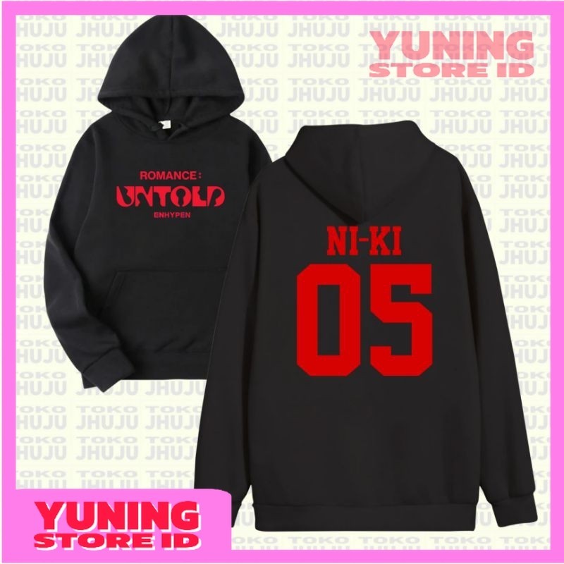 YSID Hoodie Jumper Enha Jay Engene Romance Untold MERAH Nama Nomor Member DB
