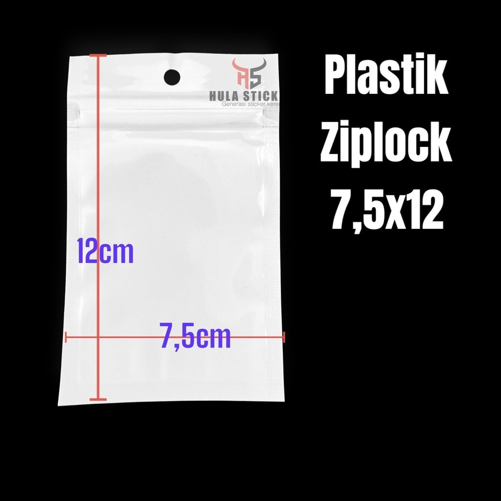 [100 PCS] Plastik Packing Klip Plastik Ziplock 7.5cm x 12Cm Putih Susu Kantong kedap udara