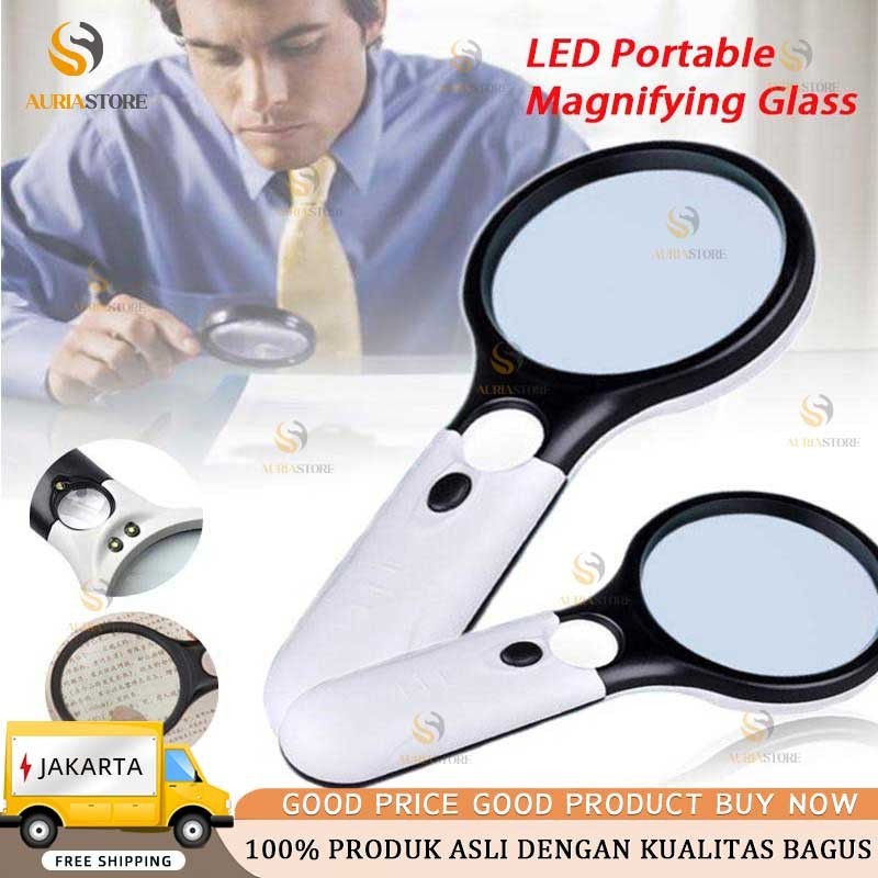 

Kaca Pembesar LED 2in1 Pembesar 3 LED Membaca Magnifying Glass Dengan Lampu