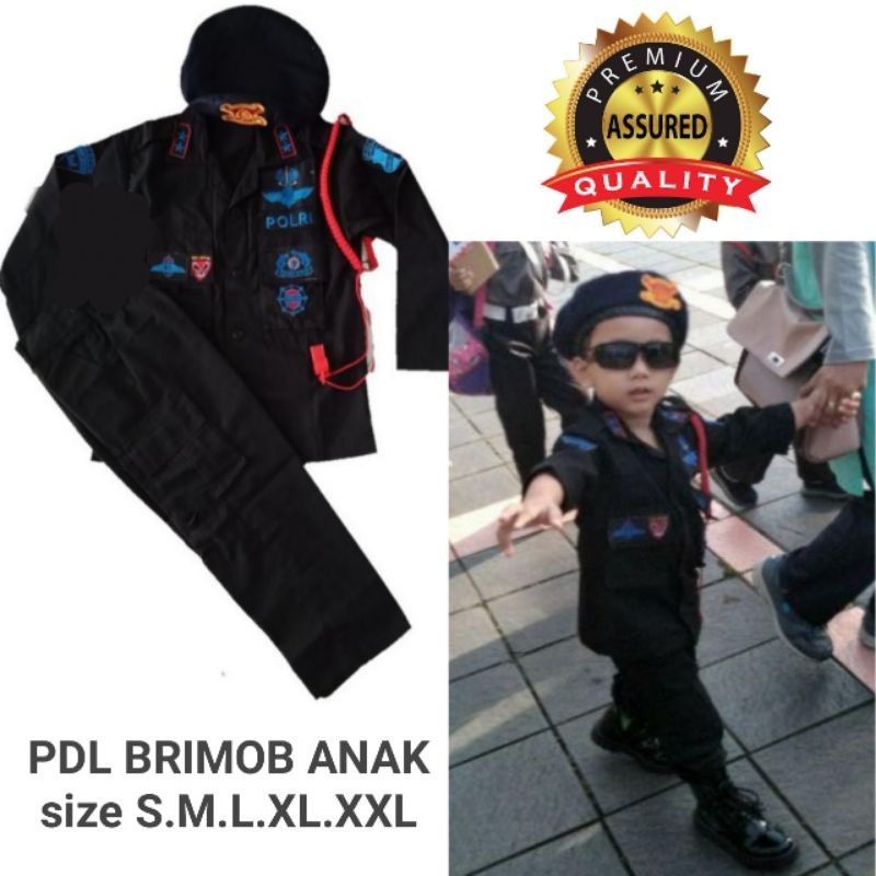 8.8 Baju Seragam PDL BRIMOB Anak karnaval / KOSTUM BRIMOB ANAK / BAJU KARNAVAL BRIMOB CILIK