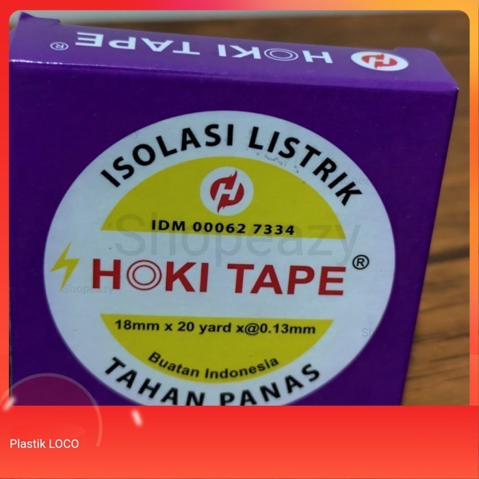 

6 Roll Hoki Tape Lakban / Isolasi Listrik PVC Tahan Panas - Hitam 18mm x 20yard - kualitas terbaik