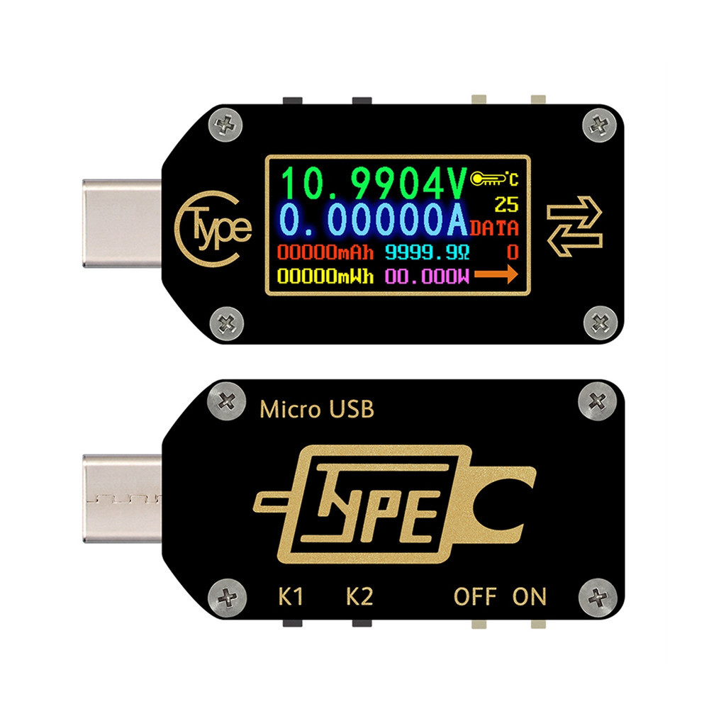 Rd Tc66 Type-C Pd Trigger USB Voltmeter Ammeter Voltage 2 Way Current Meter Multimeter Pd Charger Ba